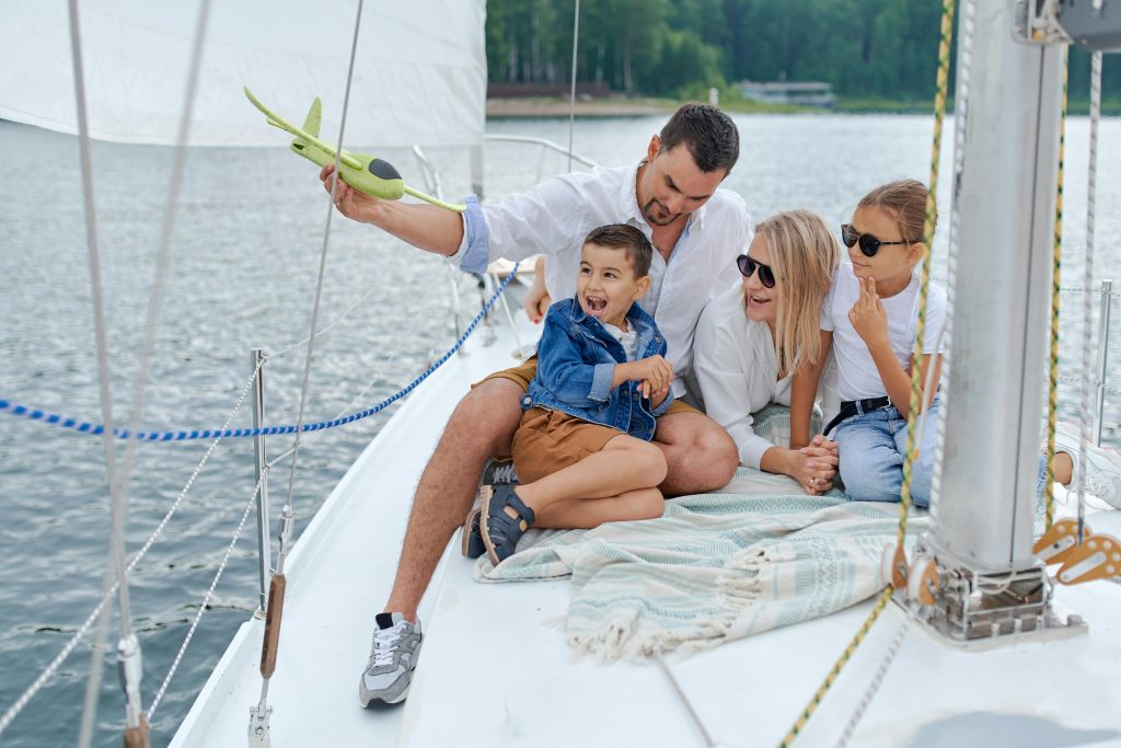 A family enjoying a private boat tour